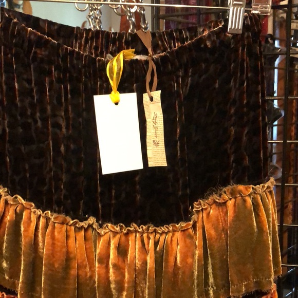 Reb Collection skirt, new with tags hand made one of a kind velvet tiered skirt. - Picture 2 of 2